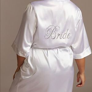 David’s Bridal Embroidered Satin Bride Robe